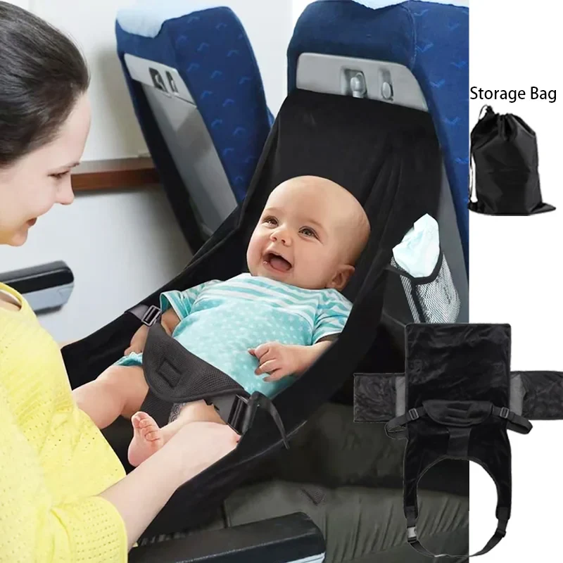 Toddler Airplane Seat Extender Bed with Footrest Hammock & Pocket